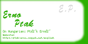 erno ptak business card